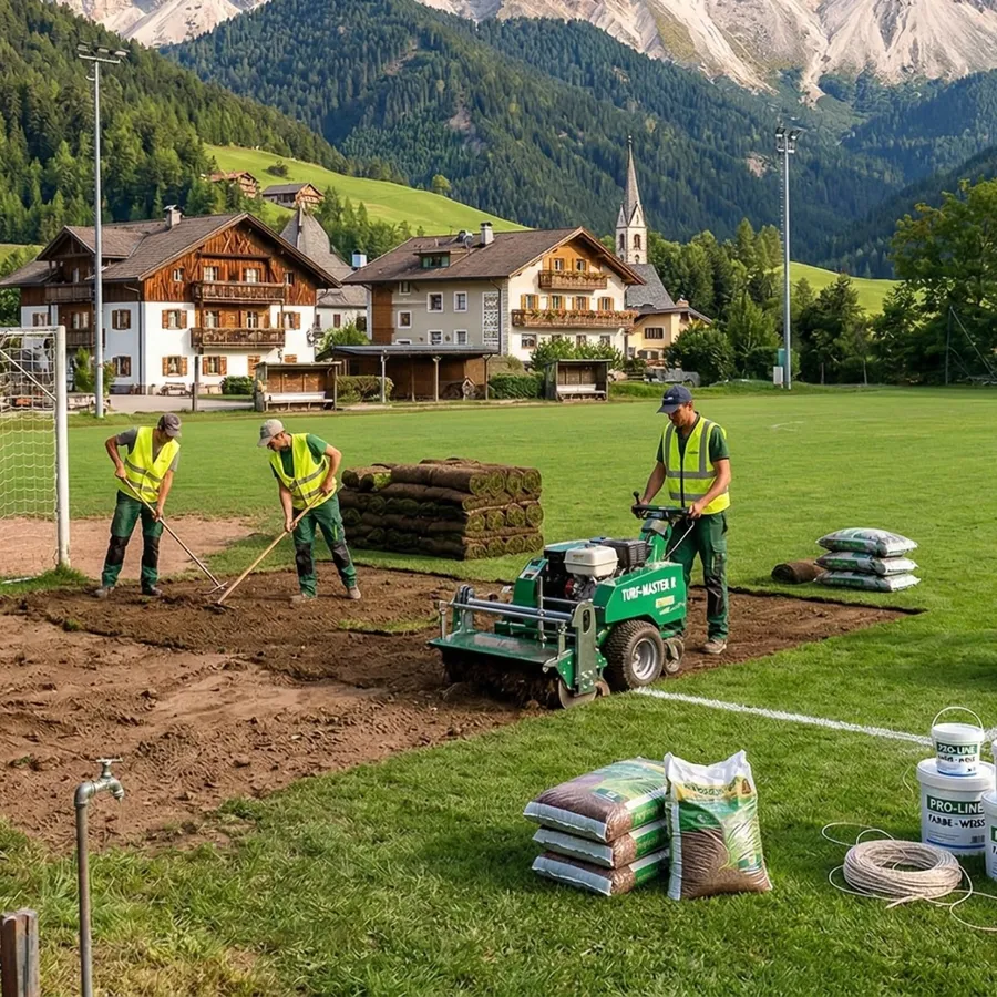 Miglioramento del campo da calcio Bachau a VILPIAN