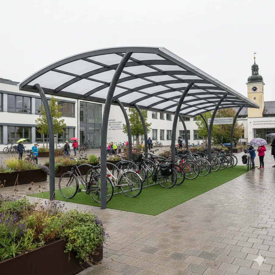 Copertura per rastrelliera biciclette