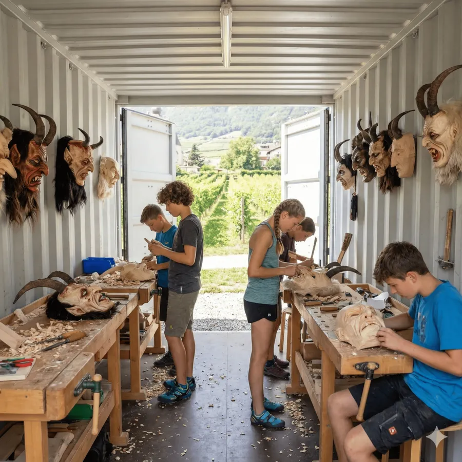 Laboratorio di maschere da legno 