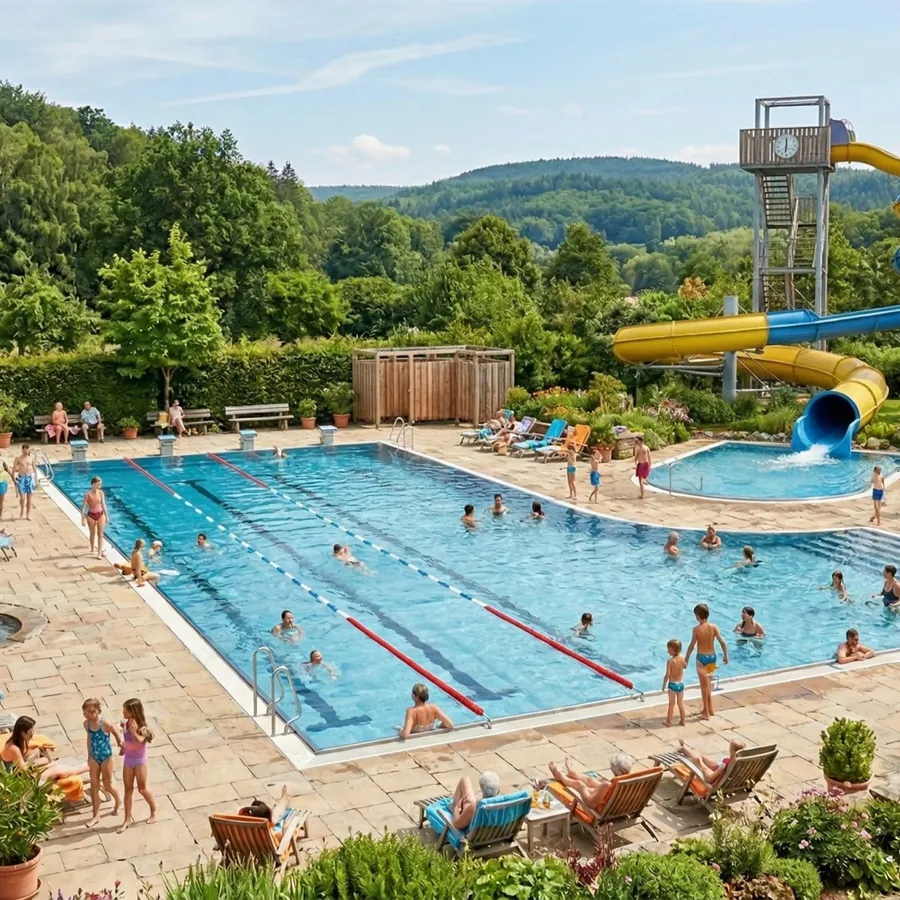Scivolo acquatico piscina all'aperto Monguelfo